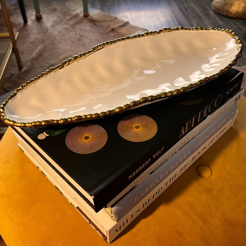 White ceramic decorative tray